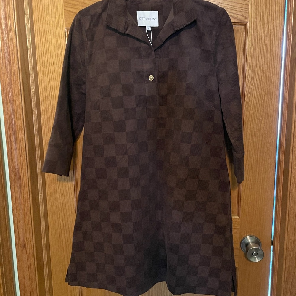 Brown Checkered Dress